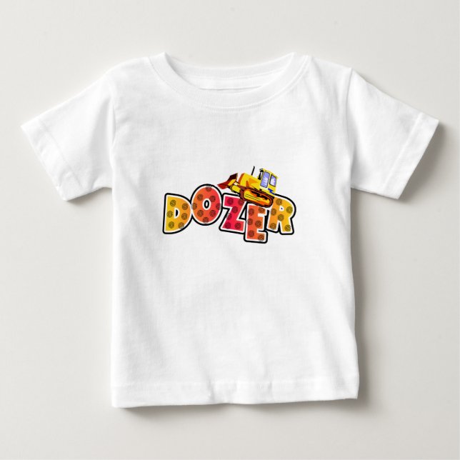 Para Bebê Camiseta e presentes da escavadora (Frente)