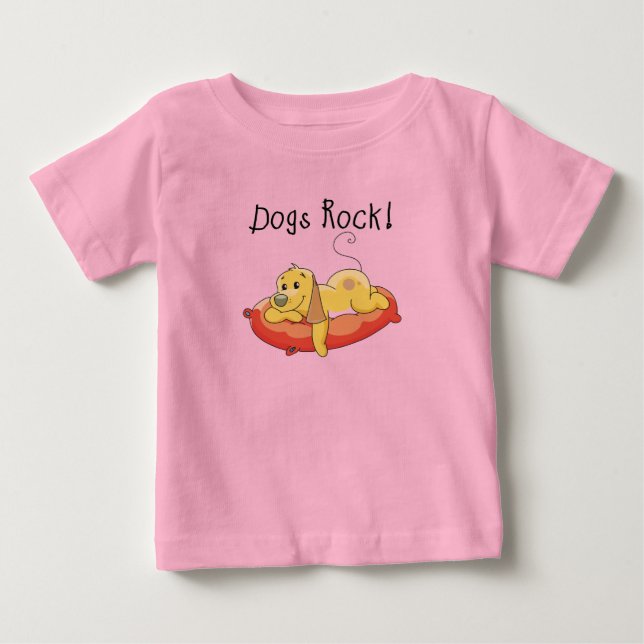 Para Bebê Camiseta e presentes da rocha dos cães (Frente)