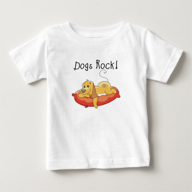 Para Bebê Camiseta e presentes da rocha dos cães (Frente)
