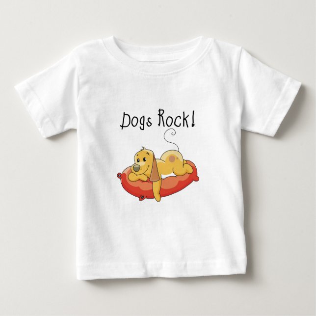 Para Bebê Camiseta e presentes da rocha dos cães (Frente)