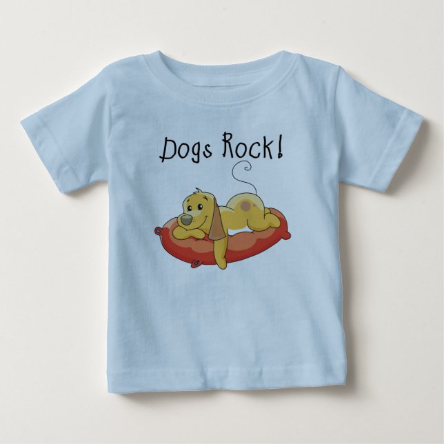 Para Bebê Camiseta e presentes da rocha dos cães (Frente)
