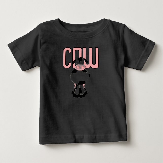 Para Bebê Camiseta e presentes da vaca (Frente)