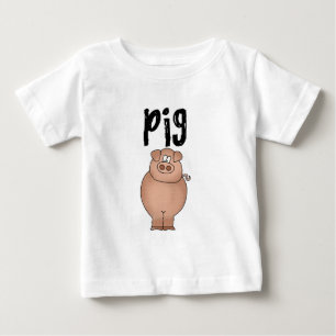 Para Bebê Camiseta e presentes do animal de fazenda do porco