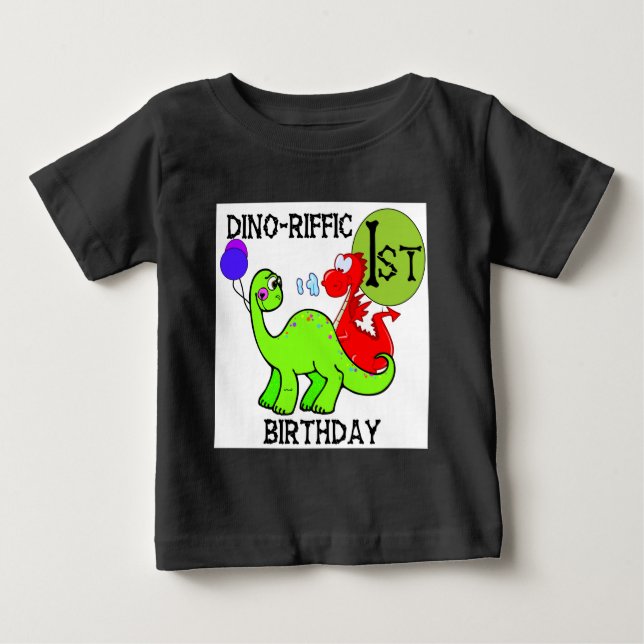 Para Bebê Camiseta e presentes do aniversário do dinossauro (Frente)