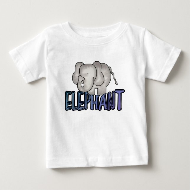 Para Bebê Camiseta e presentes do elefante (Frente)