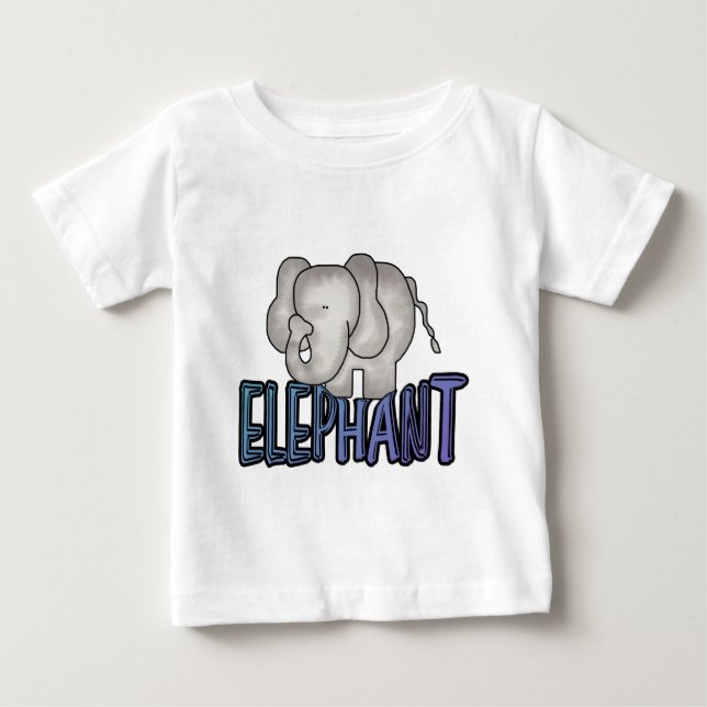Para Bebê Camiseta e presentes do elefante (Frente)