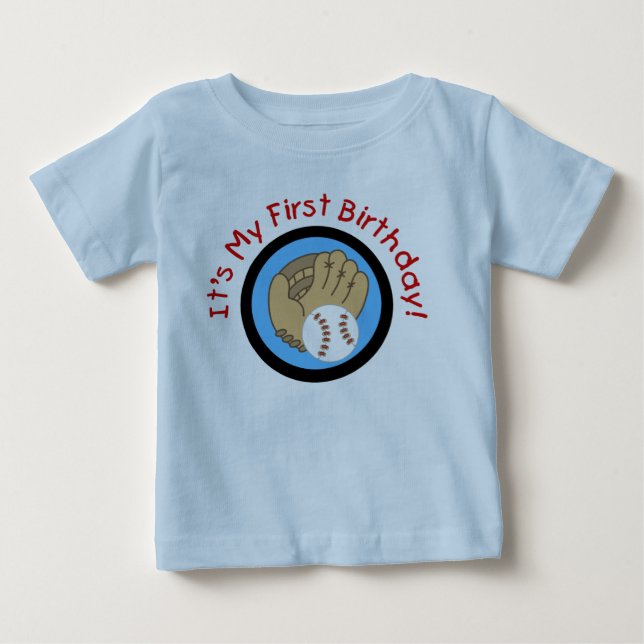 Para Bebê Camiseta e presentes do primeiro aniversario do (Frente)