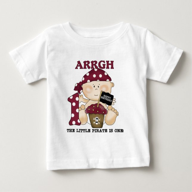 Para Bebê Camiseta e presentes do primeiro aniversario do (Frente)