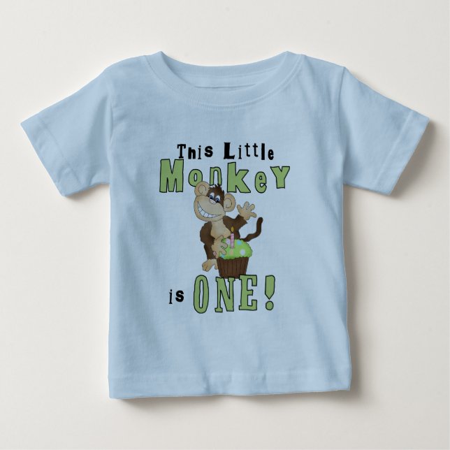 Para Bebê Camiseta e presentes do primeiro aniversario do (Frente)