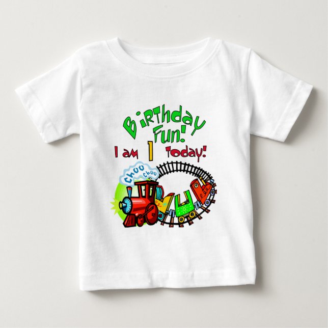 Para Bebê Camiseta e presentes do primeiro aniversario do (Frente)