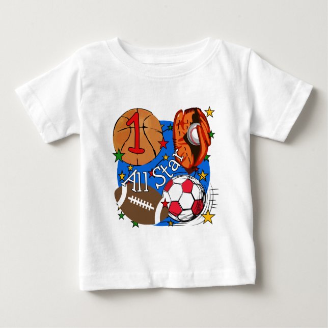 Para Bebê Camiseta e presentes do primeiro aniversario dos (Frente)