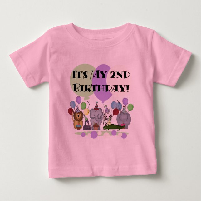 Para Bebê Camiseta e presentes do segundo aniversário dos (Frente)