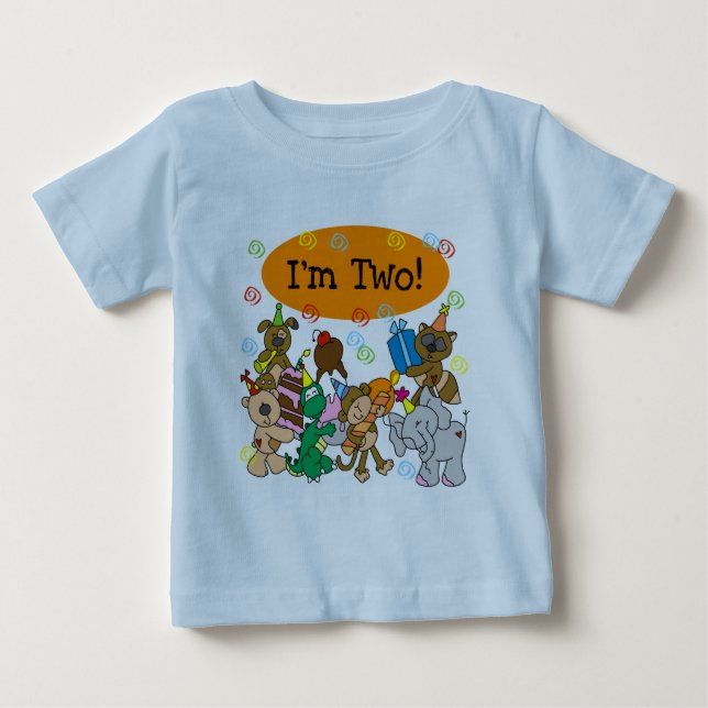 Para Bebê Camiseta e presentes do segundo aniversário dos (Frente)