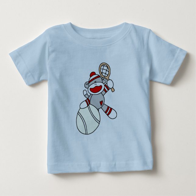 Para Bebê Camiseta e presentes do tênis do macaco da peúga (Frente)