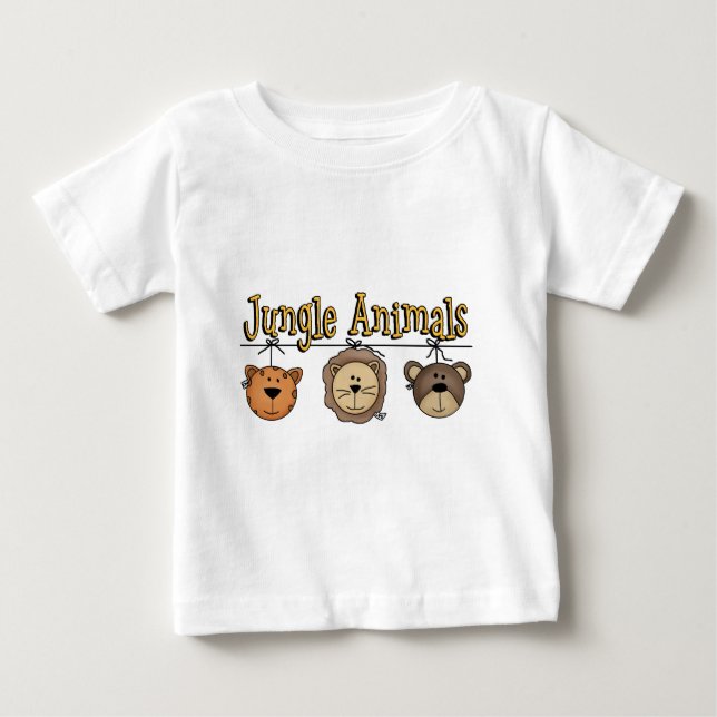 Para Bebê Camiseta e presentes dos animais da selva (Frente)
