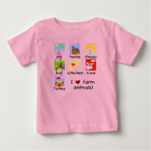 Para Bebê Camiseta e presentes dos animais de fazenda