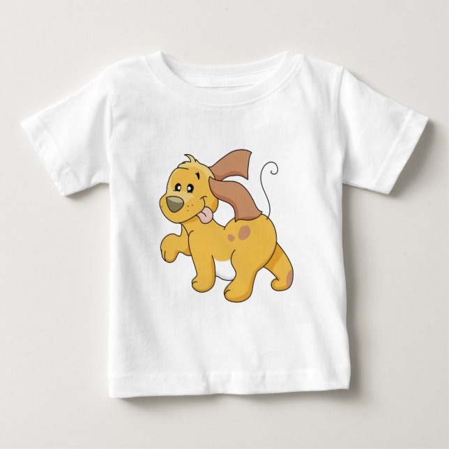 Para Bebê Camiseta e presentes felizes do cão de Brown (Frente)