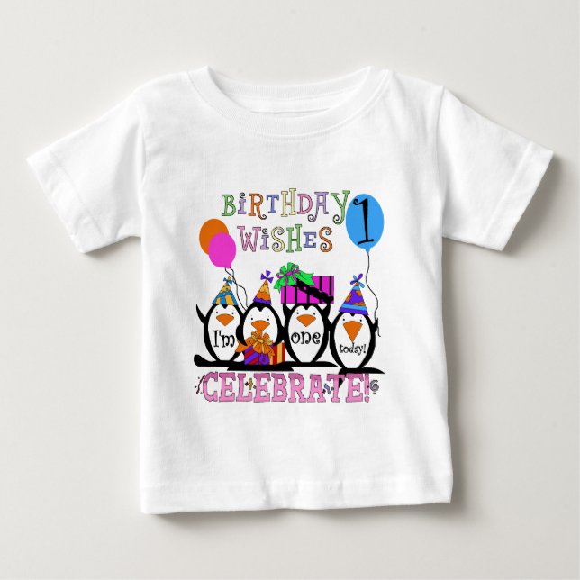 Para Bebê Camiseta e presentes parvos do primeiro (Frente)