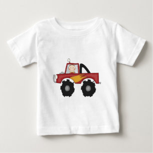 Para Bebê Camiseta e presentes vermelhos do monster truck