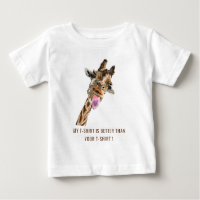 Camiseta Engraçada com Girafa Jogada - Sorria