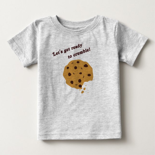 Para Bebê Camiseta engraçada de biscoito com gotas de chocol (Frente)