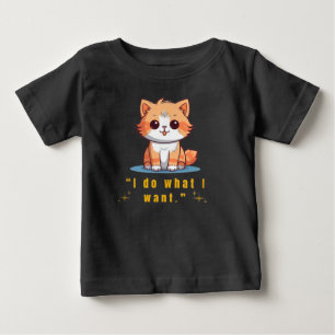 Para Bebê Camiseta engraçada de gato atrevido "Faço o que Qu