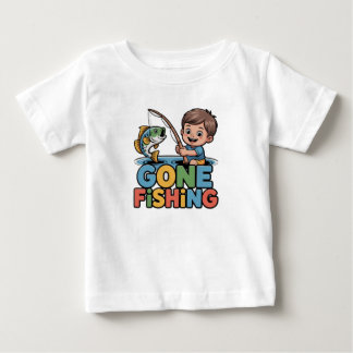 Para Bebê Camiseta engraçada de menino pescando