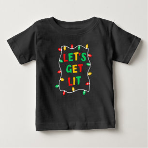 Para Bebê Camiseta engraçada de Natal Let's Get Lit