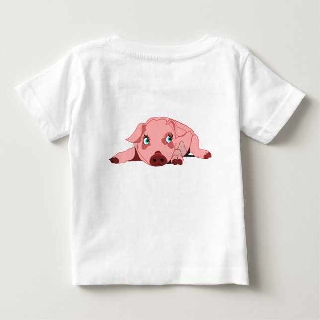 Para Bebê Camiseta Engraçada, Rosa, Engraçada (Verso)