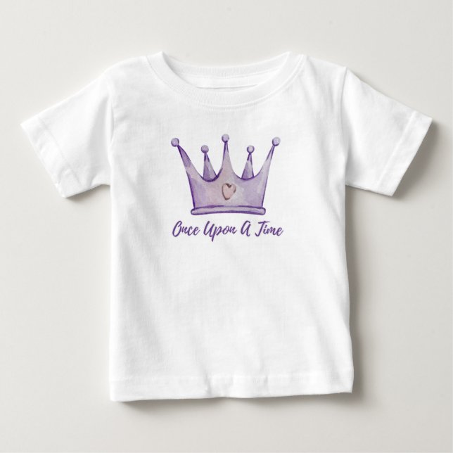 Para Bebê Camiseta Era Uma Vez – Coroa de Princesa Conto de  (Frente)