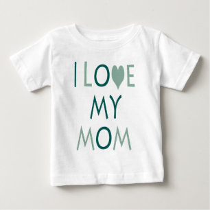 Para Bebê Camiseta Eu Amo Minha Mãe