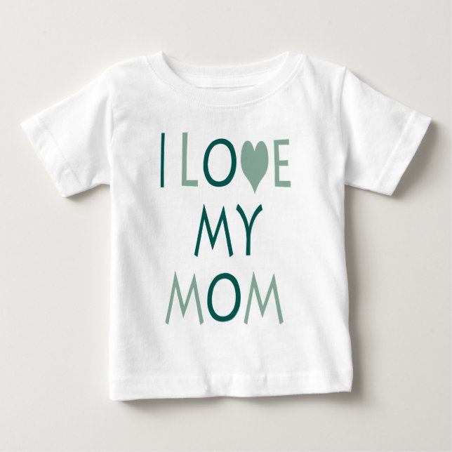 Para Bebê Camiseta Eu Amo Minha Mãe (Frente)