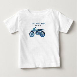 Para Bebê Camiseta Eu sou um garoto rebelde de moto