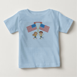 Para Bebê Camiseta EUA Bandeira EUA Crianças Fofas | Patriót