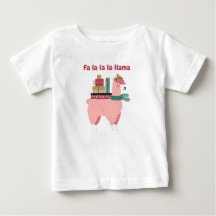 Camiseta Fa la la la lhama feriada baby