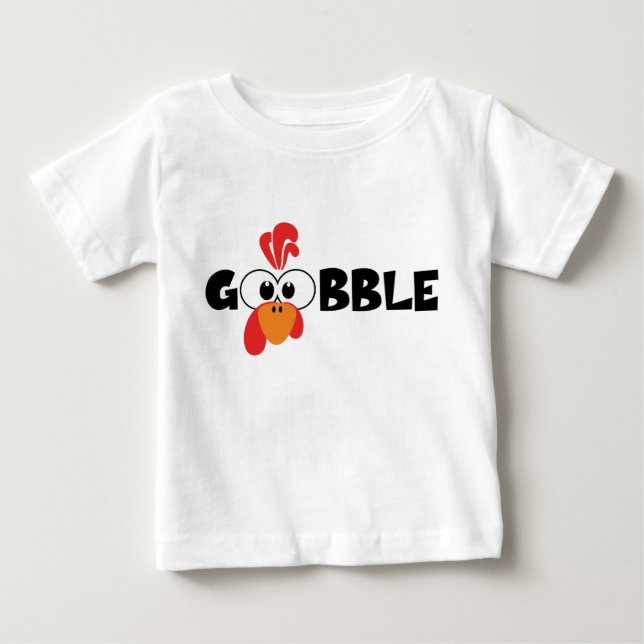 Para Bebê Camiseta Face de Peru Gobble (Frente)
