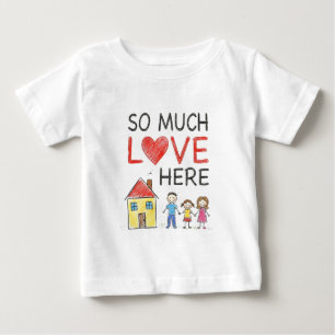 Para Bebê Camiseta Família Tanto Amor Aqui Desenho a Lápis d