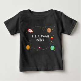 Para Bebê Camiseta Feliz Aniversário 3...2...1...Blastoff
