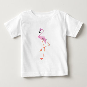 Para Bebê Camiseta Flamingo Rosa Engraçada