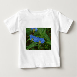 Para Bebê Camiseta Flor do Dia Asiática Azul Roupas & Presen