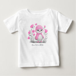 Para Bebê Camiseta Floral, Cor-de-Água, Pato Rosa,