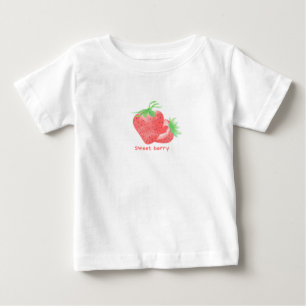 Para Bebê Camiseta fofa de morango doce