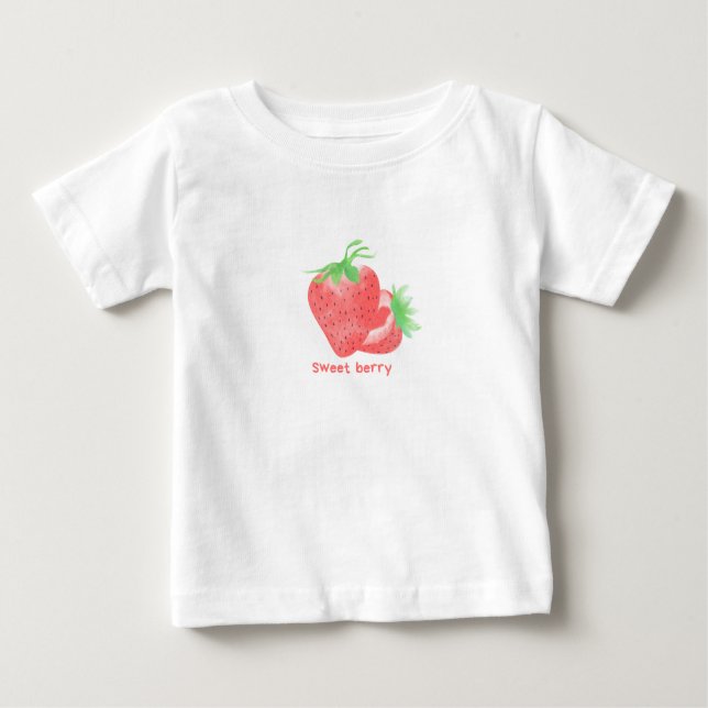 Para Bebê Camiseta fofa de morango doce (Frente)