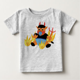 Para Bebê Camiseta Funny Little Devil Baby - Vermelho Fofo