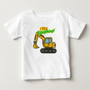 Para Bebê Camiseta Gelada De Escavador - "Eu Canto Tudo!"