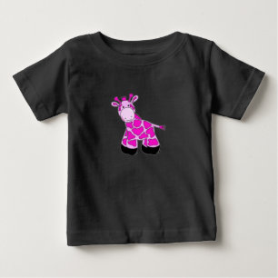Para Bebê Camiseta Girafa Rosa