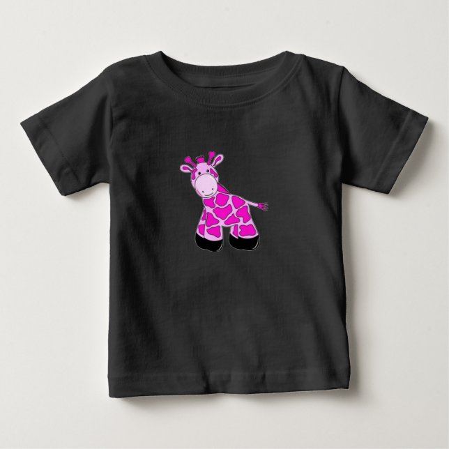 Para Bebê Camiseta Girafa Rosa (Frente)