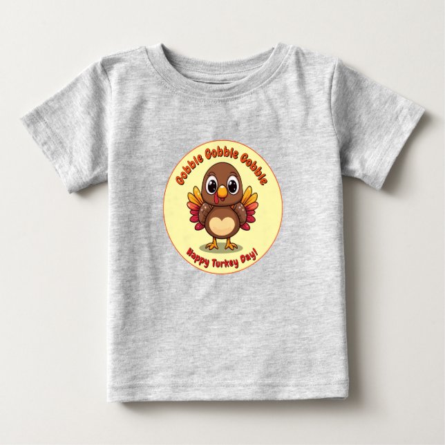 Para Bebê Camiseta Gobble Gobble Gobble (Frente)