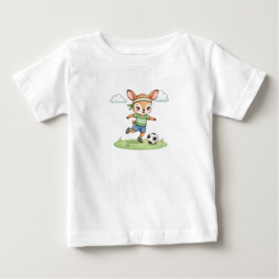 Para Bebê Camiseta Gráfica Adorável com Cervo de Futebol par