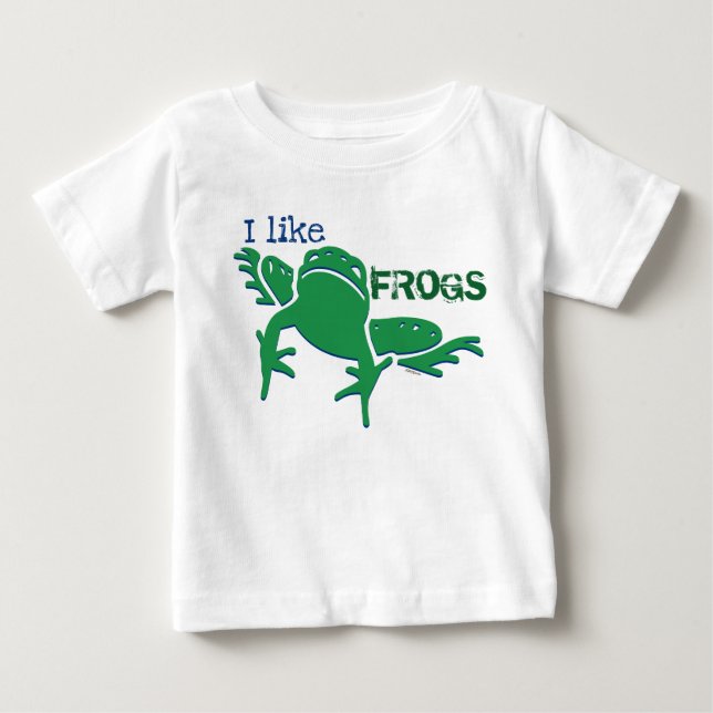 Para Bebê Camiseta Gráficos de Rãs que Eu Gosto (Frente)